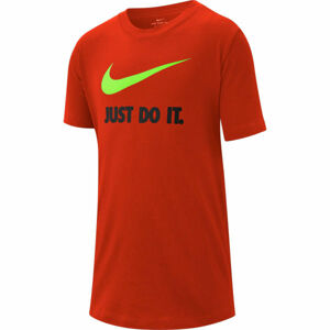 Nike NSW TEE JDI SWOOSH B Chlapecké tričko, Červená,Černá,Reflexní neon, velikost XS