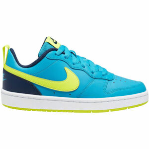 Nike COURT BOROUGH LOW 2 GS Dětská volnočasová obuv, Modrá,Světle zelená,Tmavě modrá, velikost 5