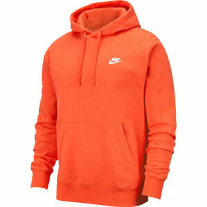 Nike SPORTSWEAR CLUB FLEECE Pánská mikina, Oranžová,Bílá, velikost