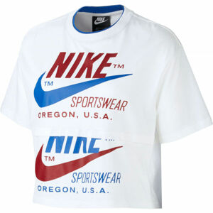 Nike NSW ICN CLSH SS TOP W Dámské tričko, bílá, velikost L