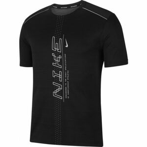 Nike DRY MILER SS PO GX FF M Pánské běžecké tričko, Černá,Bílá, velikost M