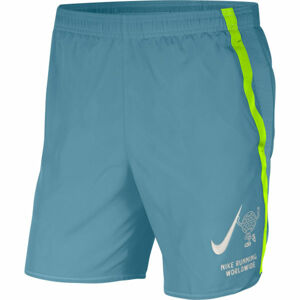 Nike CHALLENGER Pánské běžecké šortky, Tyrkysová,Bílá,Reflexní neon, velikost