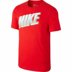 Nike NSW TEE NIKE BLOCK M Pánské tričko, červená, velikost L