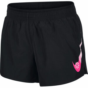 Nike ICNCLSH 10K SHORT GX W Dámské běžecké šortky, Černá,Růžová, velikost