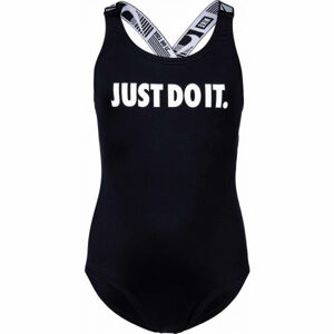 Nike JDI CROSSBACK ONE-PIECE Dívčí jednodílné plavky, černá, velikost M