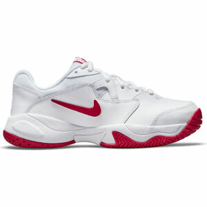 Nike COURT LITE 2 JR Juniorská tenisová obuv, Bílá,Červená, velikost 2Y