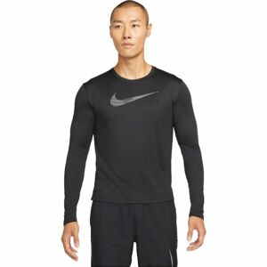 Nike DF UV RDVN MILER FLSH LS M Pánské triko s dlouhým rukávem, Černá,Šedá, velikost S
