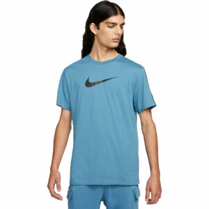 Nike NSW REPEAT SS TEE Pánské tričko, Tyrkysová,Černá, velikost XL