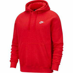 Nike SPORTSWEAR CLUB FLEECE Pánská mikina, Červená,Bílá, velikost S