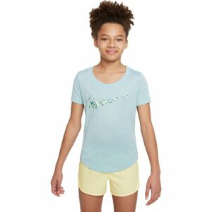 Nike DF TEE SCOOP SE+ Dívčí tričko, světle modrá, velikost L