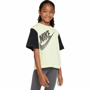 Nike NSW TEE ESSNTL BOXY TEE Dívčí tričko, žlutá, velikost L