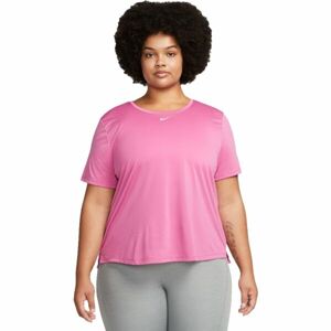Nike ONE DF SS STD TOP PLUS W Dámské sportovní tričko plus size, růžová, velikost 1x