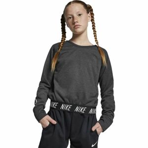 Nike STUDIO REVERSIBLE PO Dívčí tréninková mikina, tmavě šedá, velikost XS