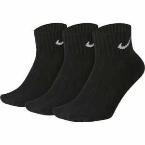 Nike 3PPK VALUE COTTON QUARTER Tréninkové ponožky, Černá,Bílá, velikost 38-42