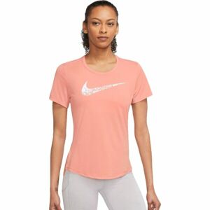 Nike NK SWOSH RUN SS TOP Dámské tričko, lososová, velikost L