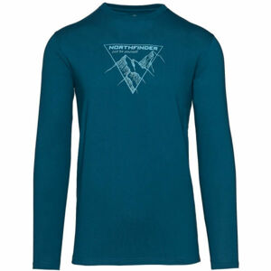 Northfinder VANPY Pánské bavlněné tričko s potiskem, tyrkysová, velikost XL