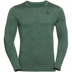 Odlo SUW MEN'S TOP CREW NECK L/S NATURAL+ LIGHT zelená XL - Pánské tričko