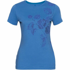 Odlo WOMEN'S T-SHIRT CREW NECK S/S KUMANO PRINT modrá XS - Dámské tričko