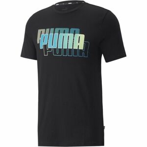 Puma PUMA POWER SUMMER TEE Pánské triko, Černá,Světle zelená,Světle modrá, velikost S