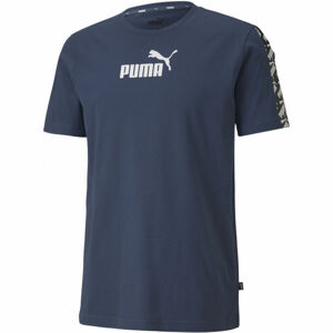 Puma APLIFIED TEE modrá M - Pánské sportovní triko