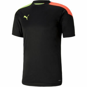 Puma FTBLNXT SHIRT Pánské triko, Černá,Reflexní neon, velikost