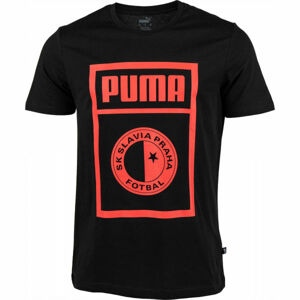Puma SLAVIA PRAGUE GRAPHIC TEE Pánské triko, černá, velikost XXL