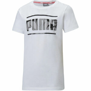 Puma ALPHA TEE Dívčí sportovní triko, Bílá,Černá, velikost 152