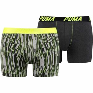 Puma BASIC BOXER 2P Pánské boxerky, Černá,Šedá,Zelená, velikost