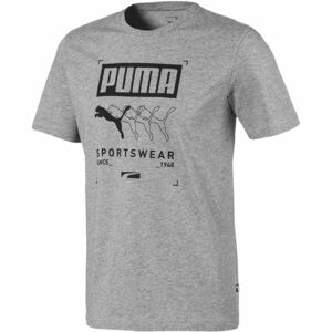 Puma BOX PUMA TEE šedá S - Pánské sportovní triko