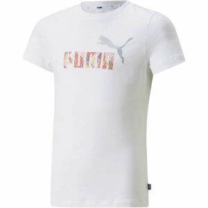 Puma ESS+BLOOM LOGO TEE G Dívčí triko, bílá, velikost 164