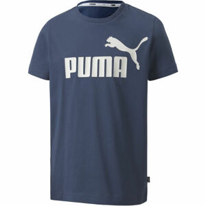 Puma ESS LOGO TEE B Chlapecké triko, Tmavě modrá,Bílá, velikost