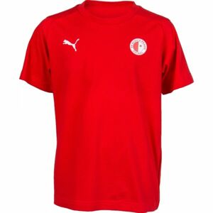 Puma LIGA CASUALS TEE JR SLAVIA Dětské sportovní triko, červená, velikost 164