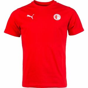 Puma LIGA CASUALS TEE SLAVIA Pánské sportovní triko, Červená,Bílá, velikost