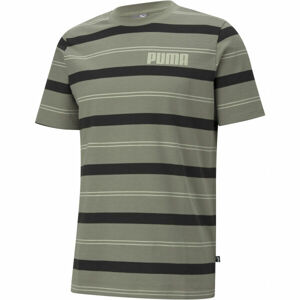 Puma MODERN BASICS ADVANCED TEE Pánské triko, Zelená,Černá,Světle zelená, velikost M