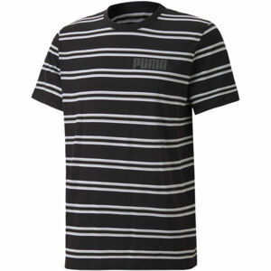 Puma MODERN BASICS STRIPED TEE Pánské triko, Černá,Bílá, velikost