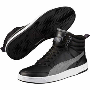 Puma REBOUND STREET V2 FUR Pánská zateplená obuv, černá, velikost 42.5