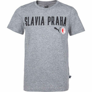 Puma Slavia Prague Graphic Tee Jr GRY Chlapecké triko, šedá, velikost 140