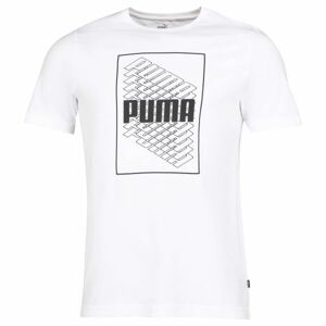 Puma WORDING GRAPHIC TEE Pánské triko, bílá, velikost XXL