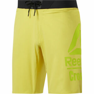 Reebok RC EPIC BASE SHORT LG BR Pánské šortky, Žlutá,Černá,Světle zelená, velikost S