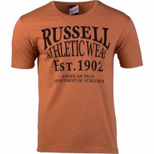 Russell Athletic AMERICAN TECH S/S CREWNECK TEE SHIRT oranžová M - Pánské tričko