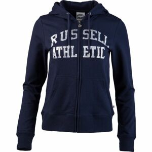 Russell Athletic CLASSIC PRINTED ZIP THROUGH HOODY Dámská mikina, tmavě modrá, velikost S