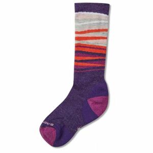 Smartwool WINTERSPORT STRIPE fialová L - Dětské zimní ponožky