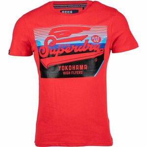 Superdry EMBOSSED CLASSICS TEE červená S - Pánské tričko