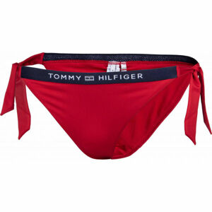 Tommy Hilfiger CHEEKY SIDE TIE BIKINI Dámský spodní díl plavek, Červená,Černá,Bílá, velikost