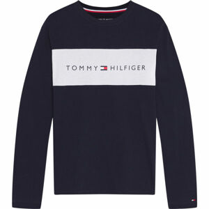 Tommy Hilfiger CN LS TEE LOGO FLAG  L - Pánské tričko s dlouhým rukávem