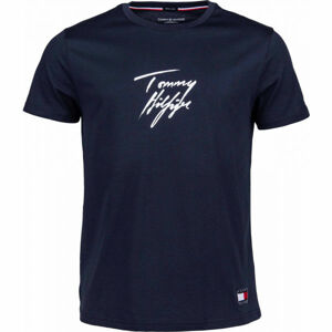 Tommy Hilfiger CN SS TEE LOGO tmavě modrá L - Pánské tričko