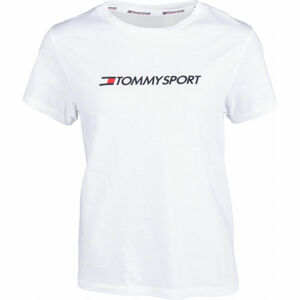 Tommy Hilfiger COTTON MIX CHEST LOGO TOP bílá L - Dámské tričko