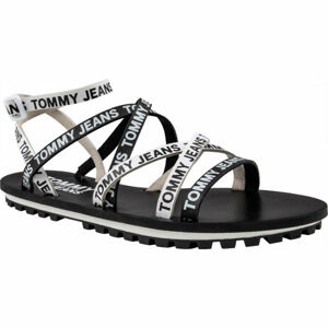Tommy Hilfiger COLOR BLOCK CLEATED FLAT SANDAL Dámské sandály, černá, velikost 39