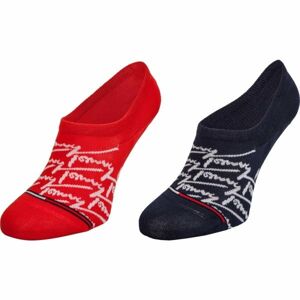 Tommy Hilfiger JEANS FOOTIE 2P HANDWRITE červená 43-46 - Unisexové ponožky