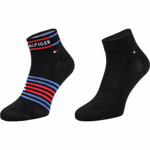 Tommy Hilfiger MEN QUARTER 2P BRETON STRIPE Pánské ponožky, černá, veľkosť 43-46